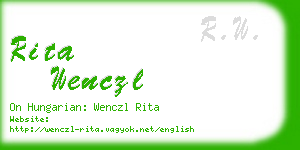 rita wenczl business card